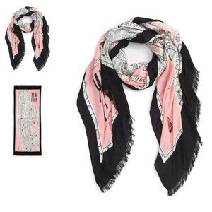 kate spade new york new york map print scarf